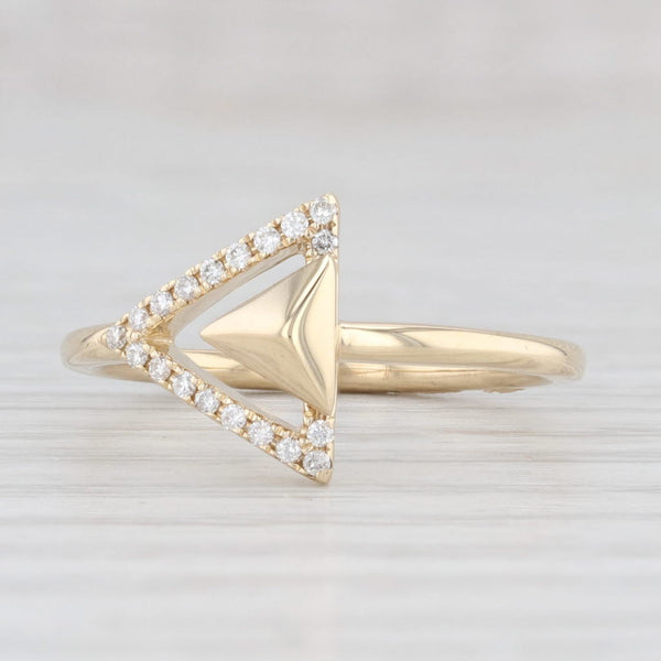 Light Gray Sophia Diamond Arrow Ring 14k Yellow Gold Size 6.75
