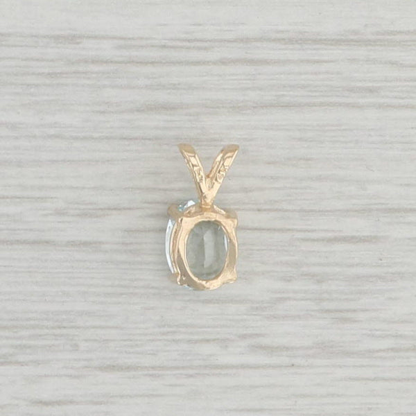 Light Gray New 1ct Aquamarine Pendant 14k Yellow Gold Oval Cut Solitaire March Birthstone