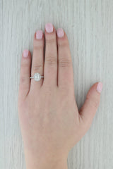 Gray 1.16ctw VS1 GIA Oval Diamond Halo Engagement Ring 14k White Gold Size 6