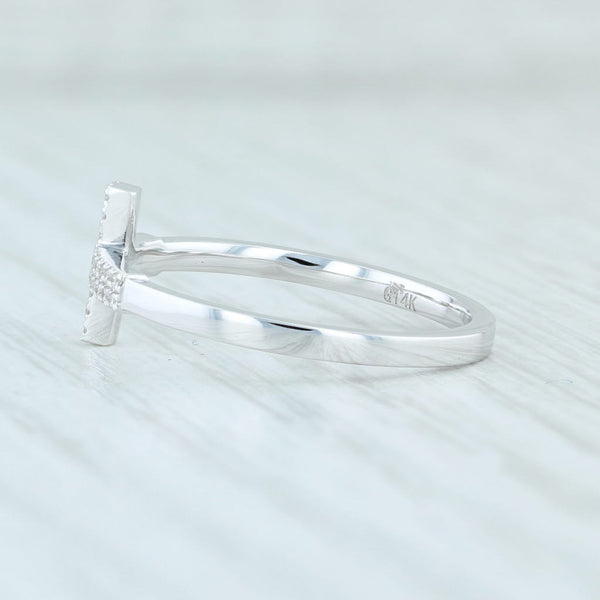 Light Gray New Diamond Cross Ring 14k White Gold Size 6.5 Religious Jewelry Promise Ring