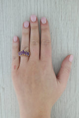 Contoured 2.10ctw Amethyst Ring 14k Yellow Gold Size 6.25 Stackable