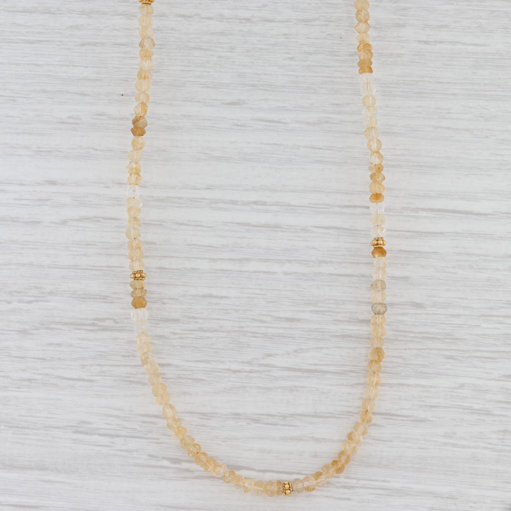 Light Gray New Nina Nguyen Harmony Necklace Citrine Bead Long Layer Sterling Gold Vermeil