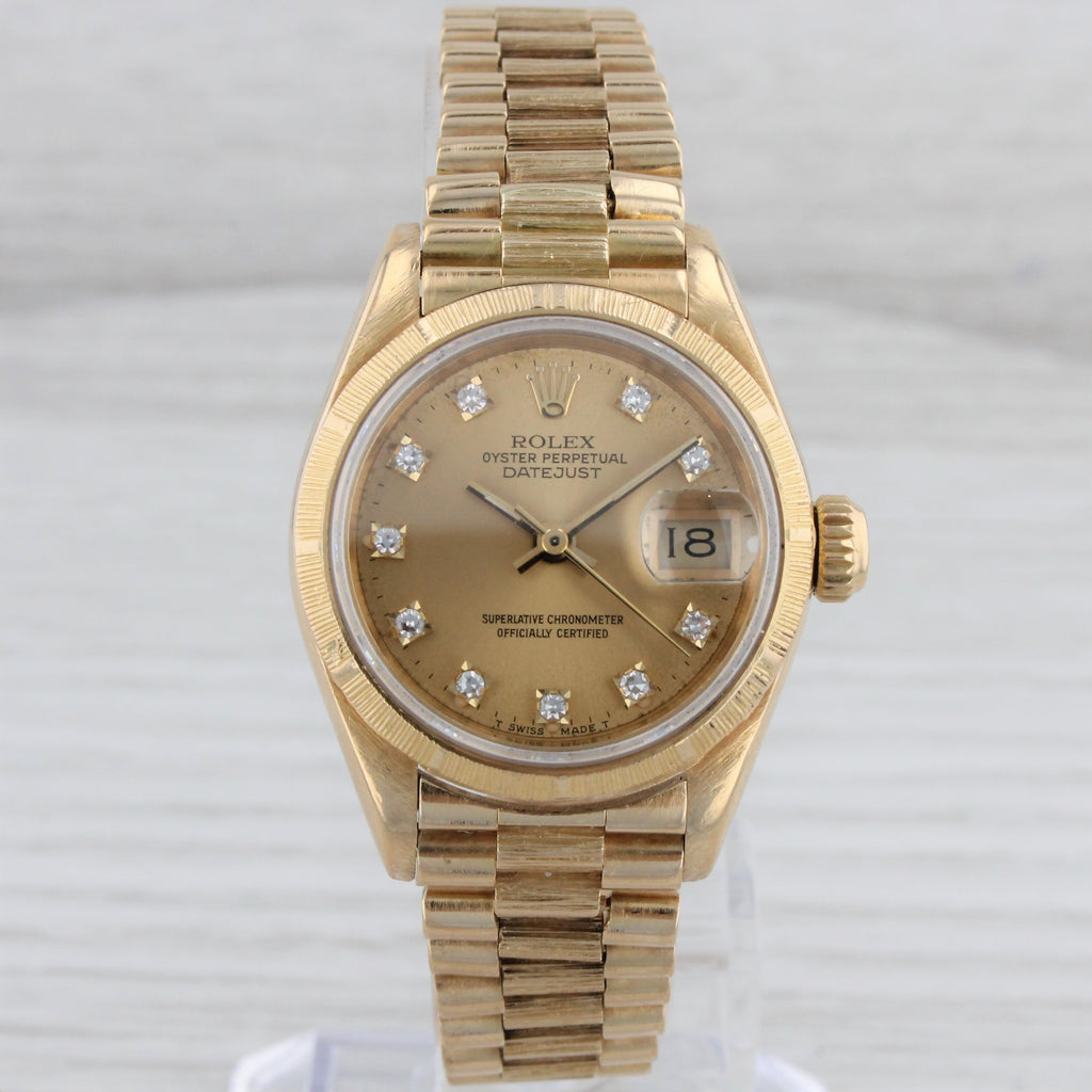 1987 Rolex Ladies Datejust 69278 18k Gold President Automatic