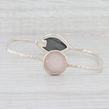Light Gray New Nina Nguyen Druzy Bangle Bracelet Sterling Silver Amethyst Sand Quartz 8”