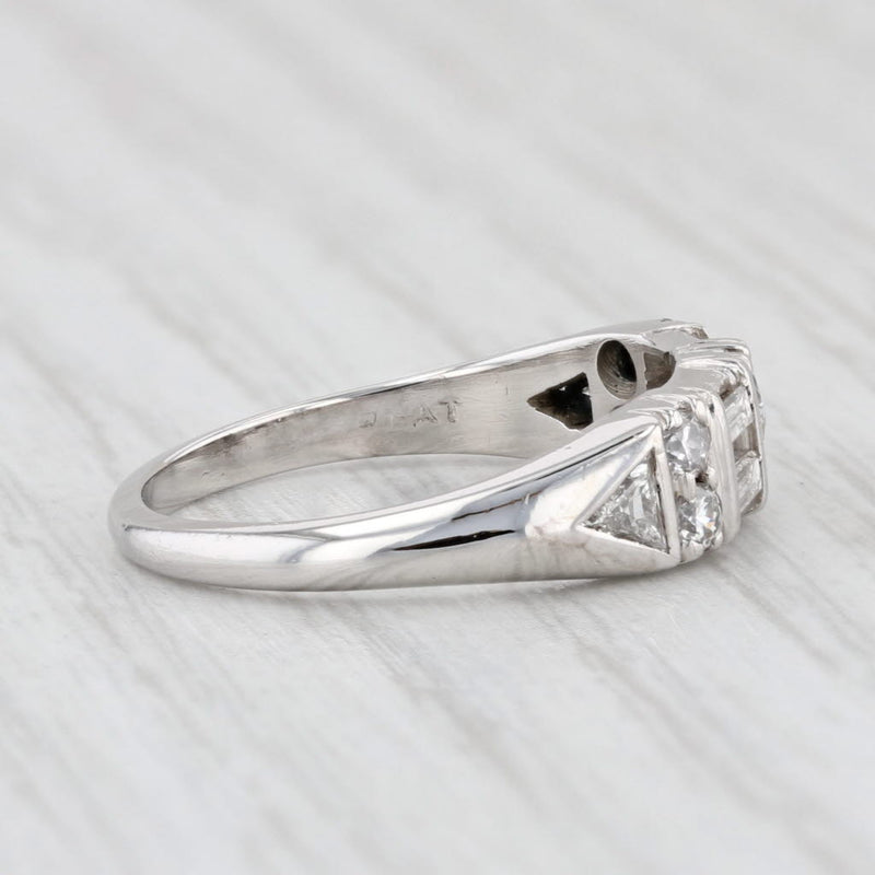 Vintage 0.50ctw VS2 Diamond Wedding Ring Platinum Size 5.75 Band Anniversary