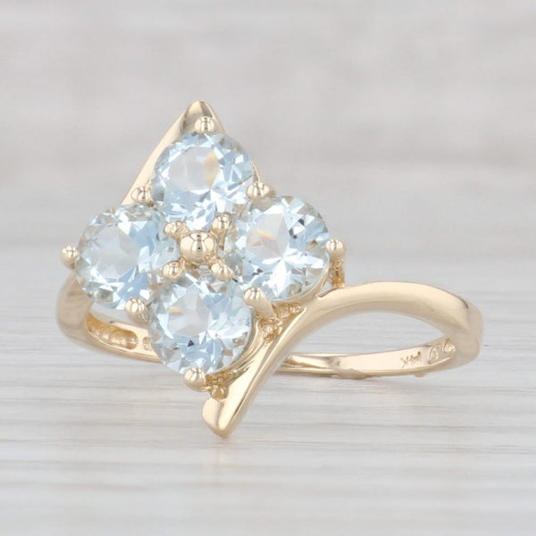 Light Gray 1.74ctw Aquamarine Cluster Ring 14k Yellow Gold Size 8 March Birthstone