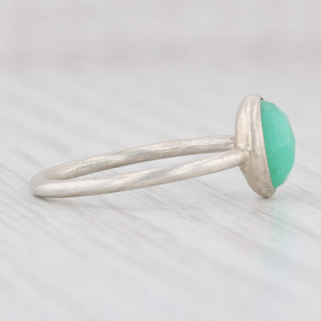 Light Gray New Nina Nguyen Chillaxin Green Chrysoprase Ring Sterling Silver Size 7