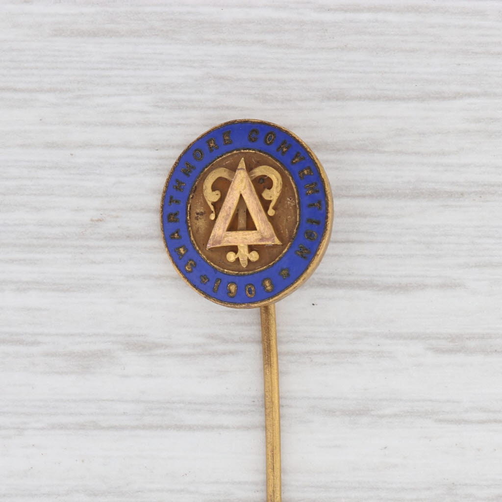 Light Gray Delta Upsilon Stickpin Antique Fraternity Swarthmore Convention 1908