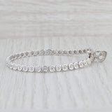 0.15ctw Diamond Tennis Bracelet Heart Charm 10k White Gold 6.75"