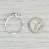 Light Gray 0.83ctw Oval Tanzanite Diamond Ring 14k White Gold Size 8.5 Engagement