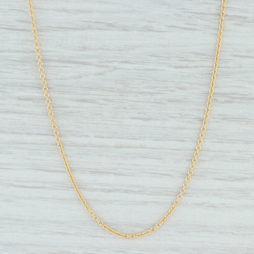 Light Gray New Round Cable Chain Necklace 14k Yellow Gold 16" 1.6mm