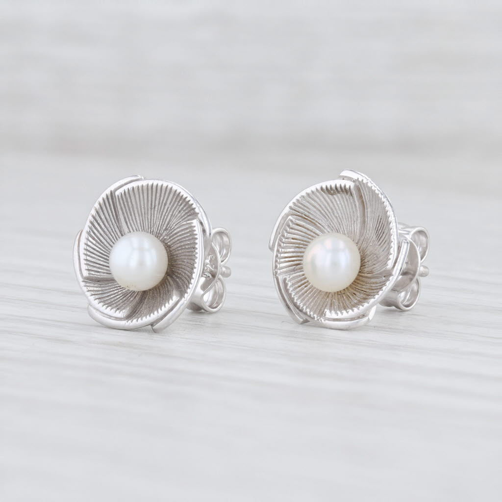 Light Gray New Bastian Inverun Cultured Pearl Stud Earrings Sterling Silver 12845