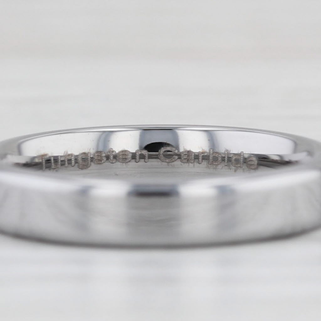 Light Gray New Polished Tungsten Carbide Ring Wedding Band Stackable Size 9