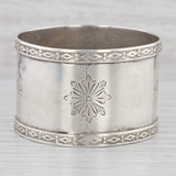 Light Gray Antique Coin Silver Napkin Ring Engraved Floral Fine Dining Tableware Hollowware