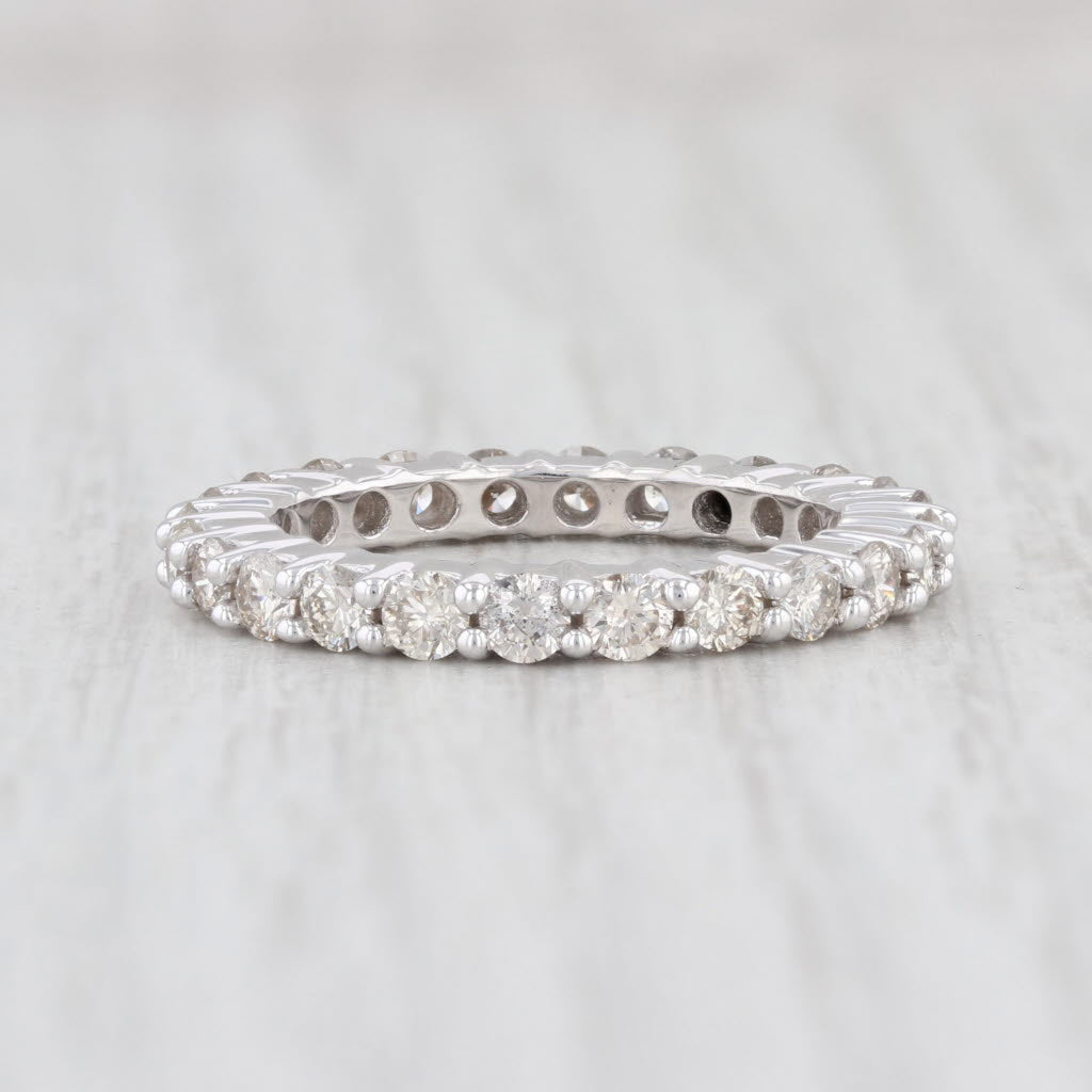 Light Gray New 1.60ctw Diamond Eternity Ring 18k White Gold Stackable Band Sz 6.75 Wedding