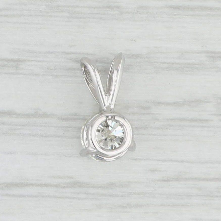 Light Gray 0.74ct Diamond Solitaire Pendant Platinum Round Brilliant Drop