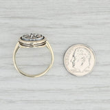 Light Gray Vintage Rose Cut Diamond Cluster Ring 14k Gold Silver Size 9