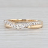 Light Gray New 0.25ctw Diamond Contoured Ring 14k Gold Stackable Wedding Band Guard Size 7
