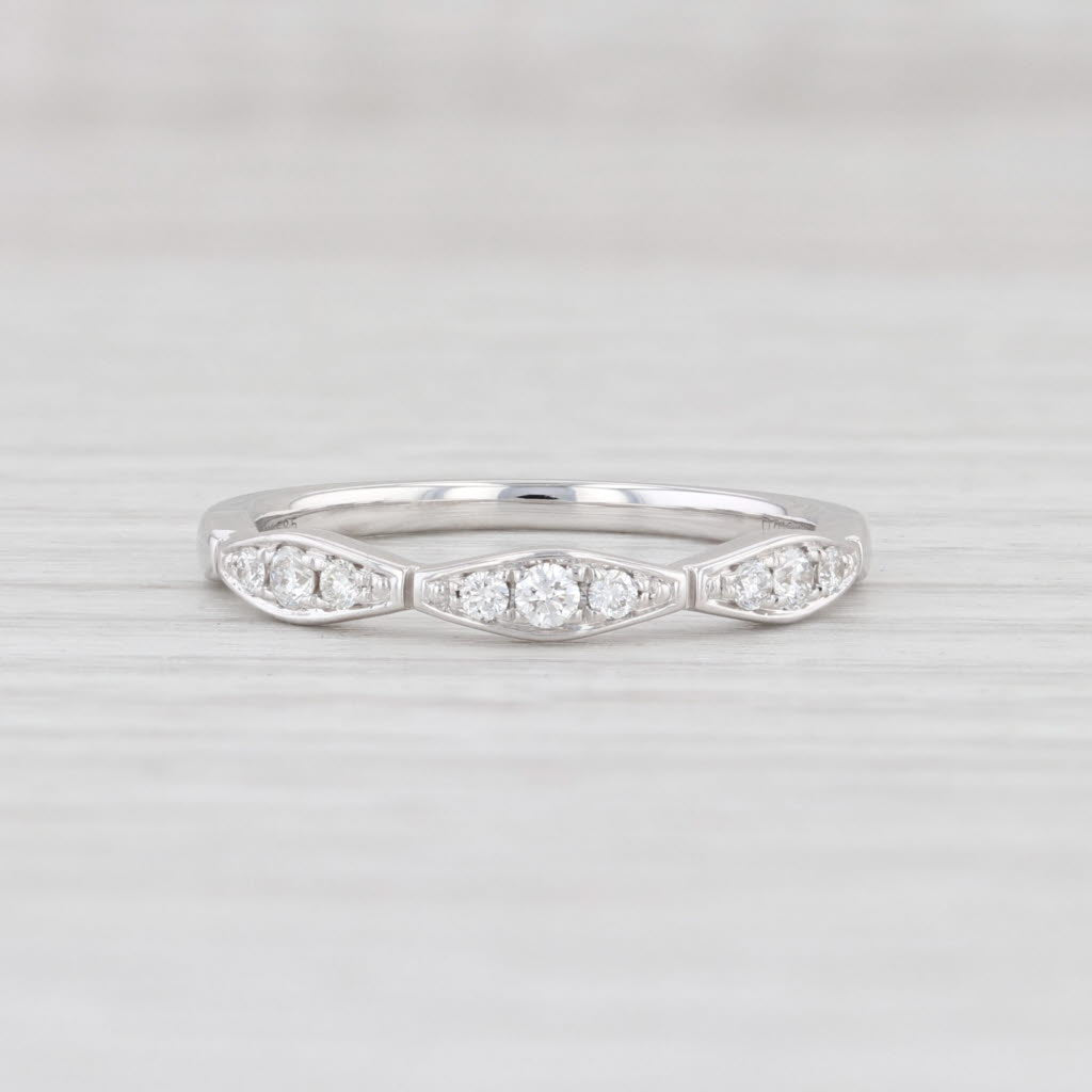 Light Gray New Diamond Ring 14k White Gold Size 6.5 Stackable Diamond Band