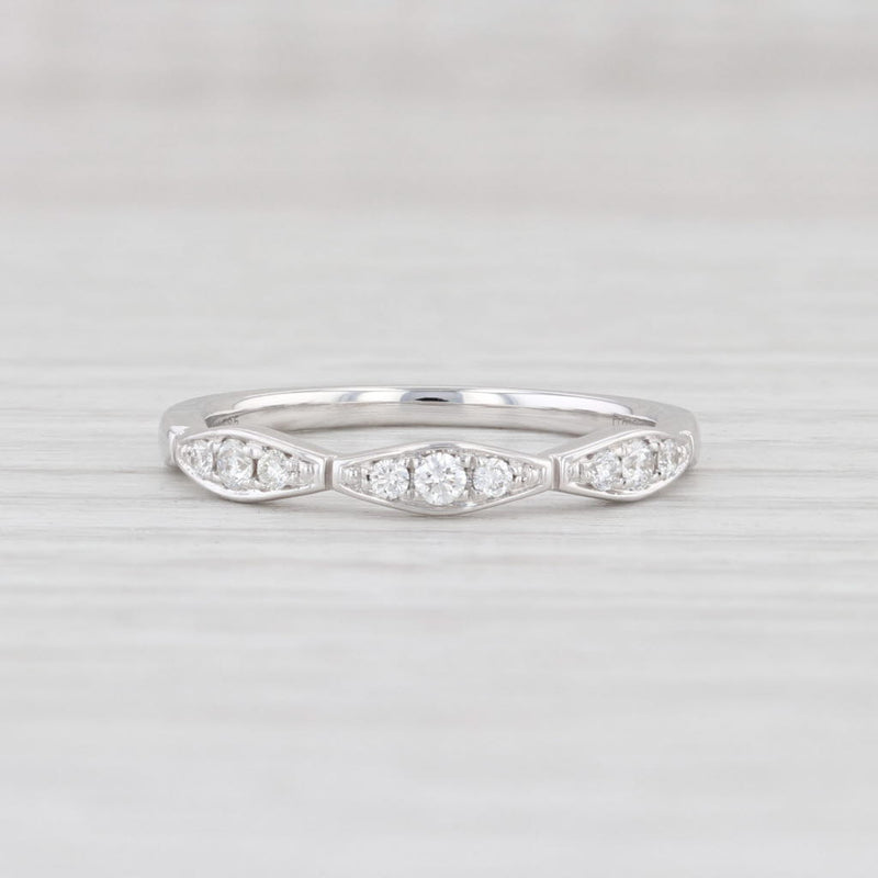 New Diamond Ring 14k White Gold Size 6.5 Stackable Diamond Band
