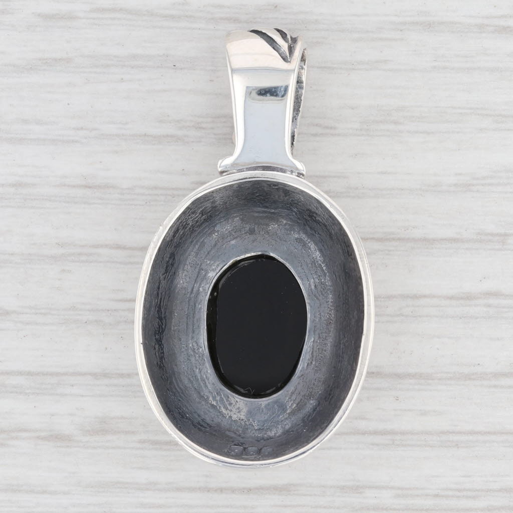 Light Gray New Onyx Drop Pendant 925 Sterling Silver Solitaire