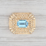 Light Gray 0.58ctw Blue Topaz Slide Charm 14k Yellow Gold Vintage Goldman Kobler