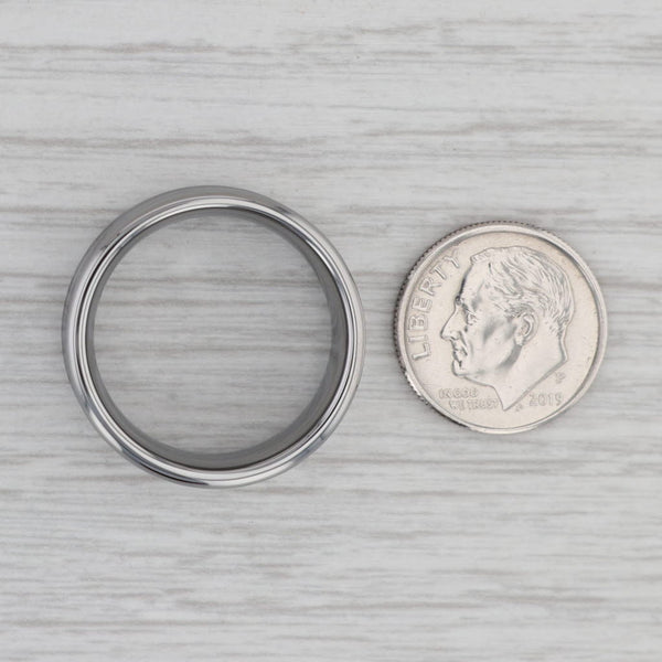 Gray New Beveled Tungsten Carbide Ring Men's Wedding Band Size 10