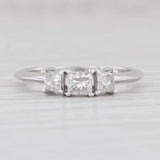 Light Gray 0.48ctw Princess 3-Stone Diamond Engagement 14k White Gold Size 6.75