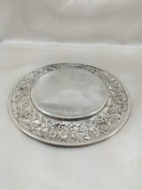 Gray S Kirk & Son Bread Serving Plate Hand Decorated Floral Sterling Silver 127