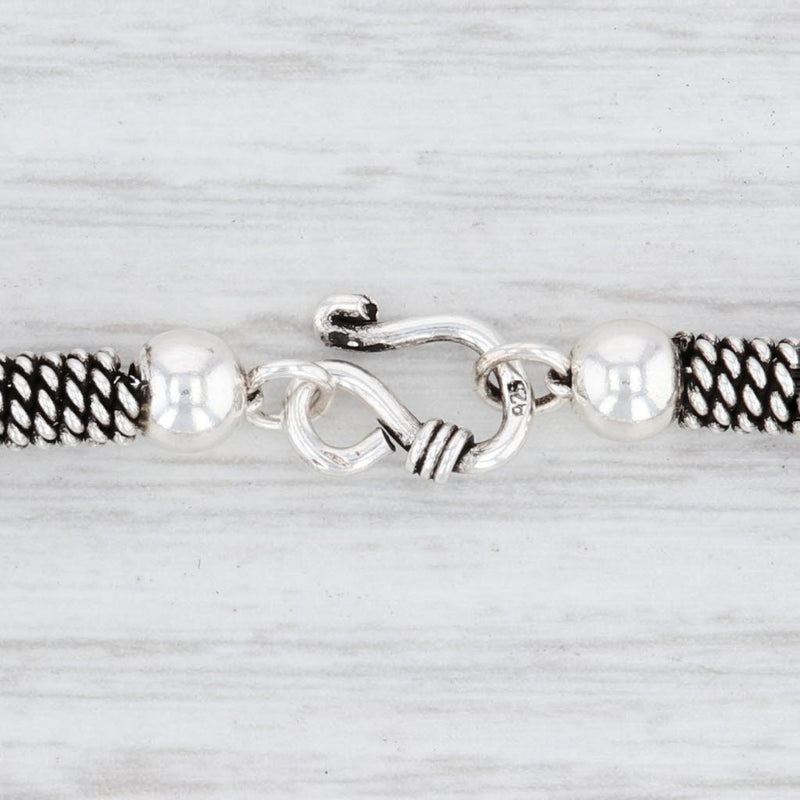 Light Gray New Bead Statement Bracelet Sterling Silver Beaded Chain 7.5"