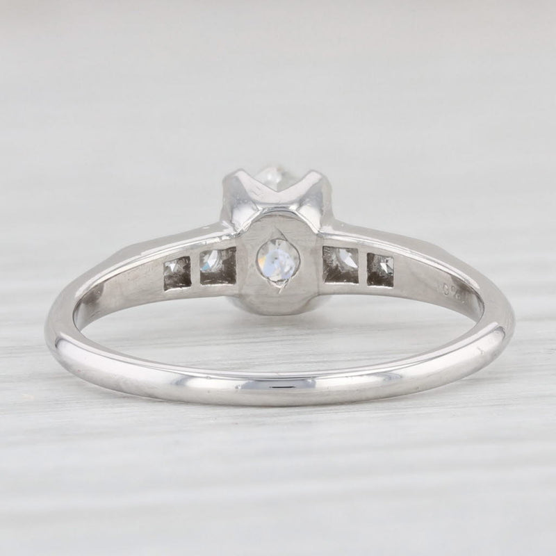 Antique 0.48ctw Marquise Diamond Engagement Ring 900 Platinum Size 6.5 Yellow UV