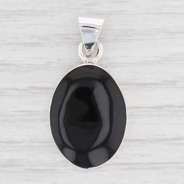 Light Gray New Black Resin Pendant 925 Sterling Silver Mexico Statement B12642