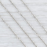 Light Gray Cable Chain Necklace 14k White Gold 18.5" 0.9mm Lobster Clasp