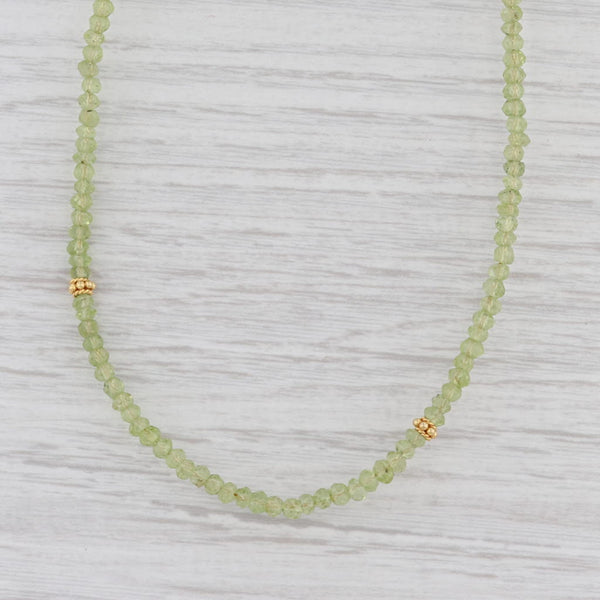Light Gray New Nina Nguyen Harmony Green Peridot Bead Necklace Gold Vermeil Sterling Long