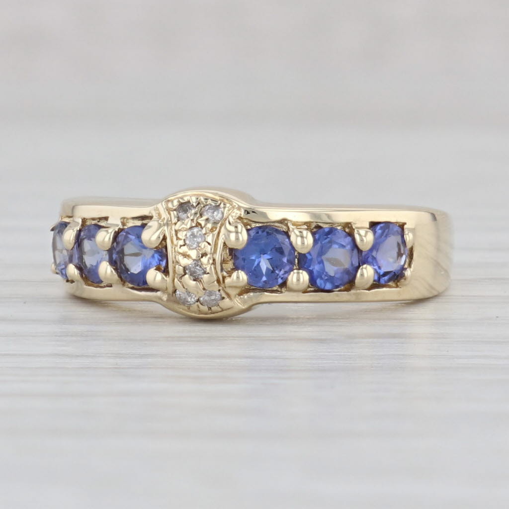 Light Gray 1.03ctw Tanzanite Diamond Ring 14k Yellow Gold Stackable Band Size 9.25