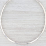 Light Gray New Omega Chain Necklace Sterling Silver 925 Italian 18" 9.3mm Slide Latch