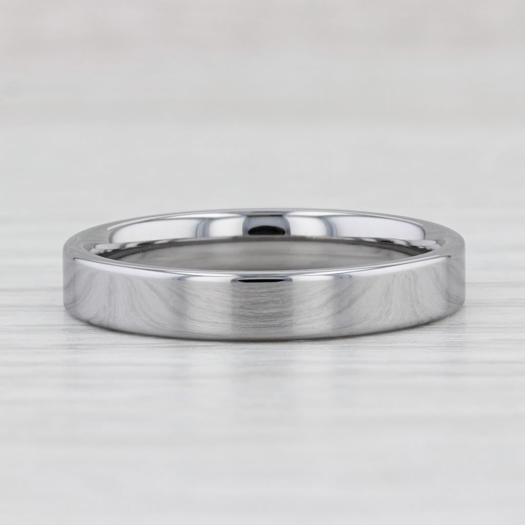 Light Gray New Polished Tungsten Carbide Ring Wedding Band Stackable Size 9.5