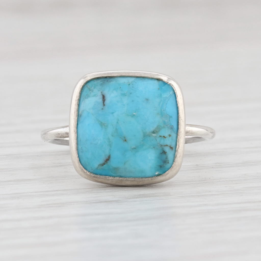 Light Gray New Nina Nguyen Turquoise Ring Sterling Silver Size 7 Marbled Solitaire