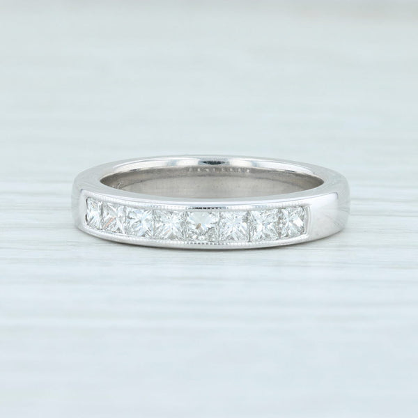 Light Gray 0.60ctw Diamond Wedding Ring 14k White Gold Size 5.5 Stackable Anniversary Band