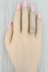 Gray Jadeite Jade Diamond Tsavorite Garnet Halo Ring 18k Yellow Gold Size 6.25