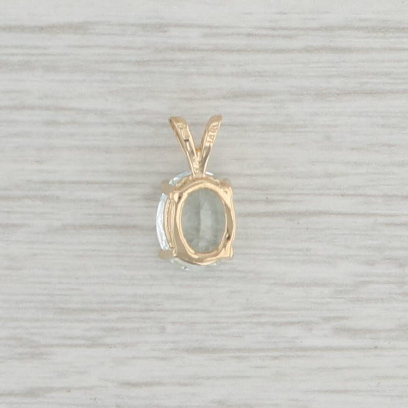 Gray New 1.70ct Aquamarine Pendant 14k Yellow Gold Oval Cut Solitaire