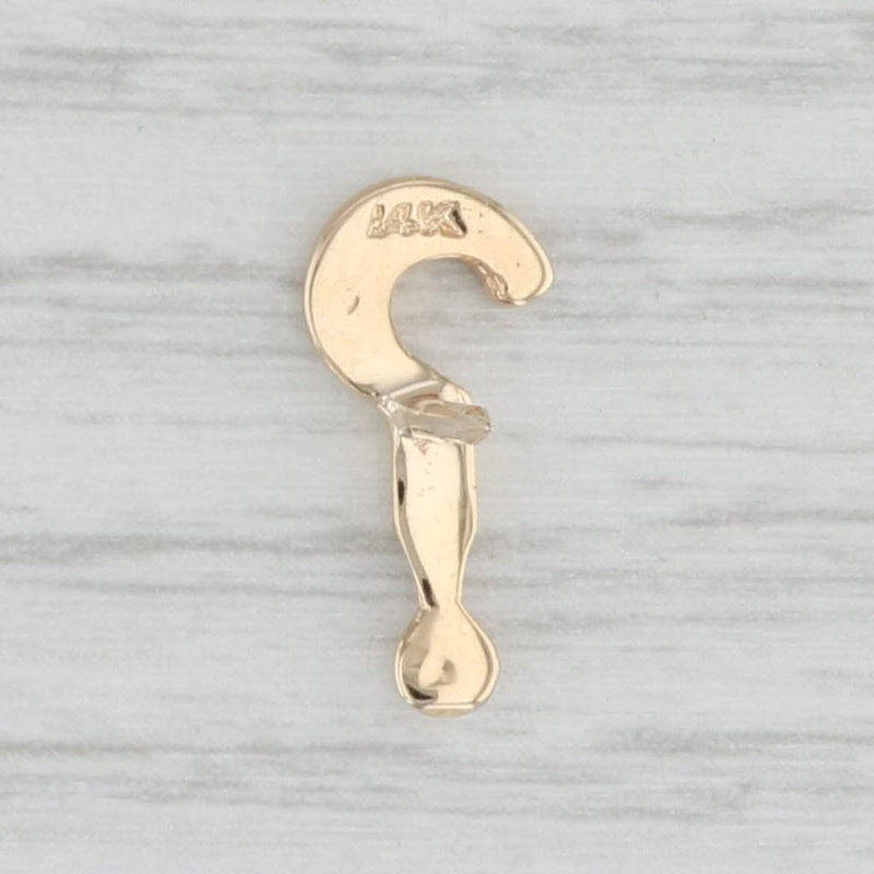 Light Gray Vintage Question Mark Tie Tac Pin 14k Yellow Gold Suit Accessories