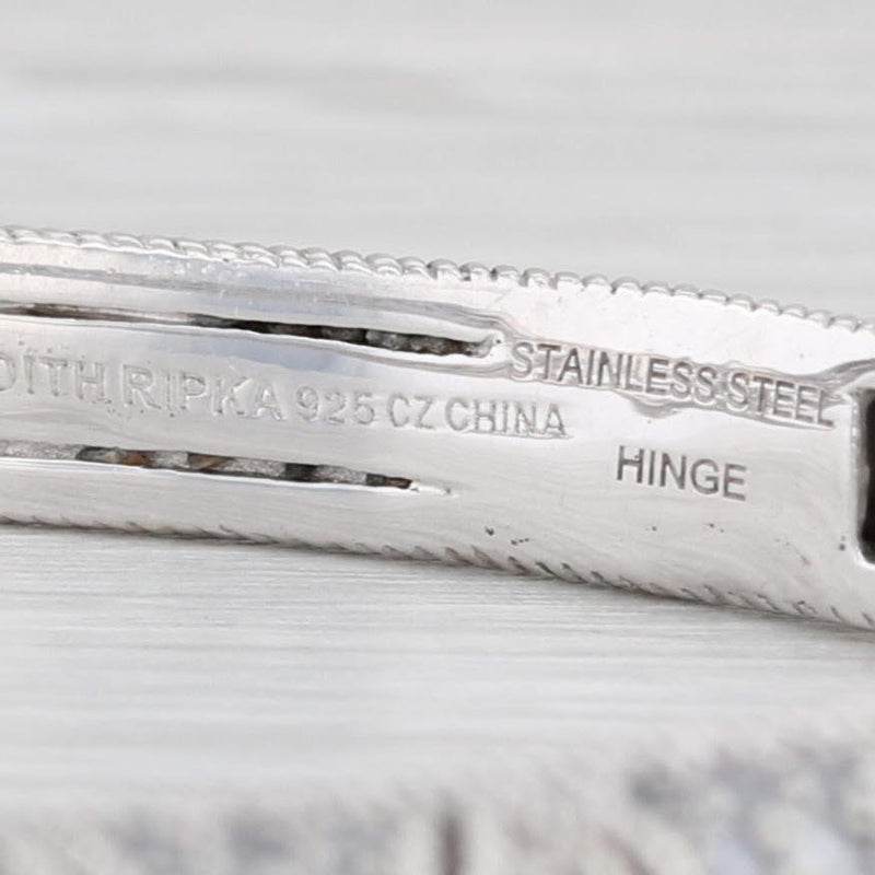 Light Gray Judith Ripka 6.20ctw Aquamarine CZ Bypass Bangle Bracelet Sterling Silver