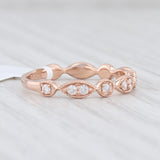 New Diamond Stackable Ring 14k Rose Gold Wedding Band Women's Stacking Size 6.75