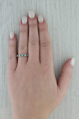 Dark Gray 0.90ctw Emerald Diamond Eternity Band 14k White Gold Size 6.75 Wedding Ring
