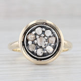 Light Gray Vintage Rose Cut Diamond Cluster Ring 14k Gold Silver Size 9