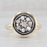 Vintage Rose Cut Diamond Cluster Ring 14k Gold Silver Size 9