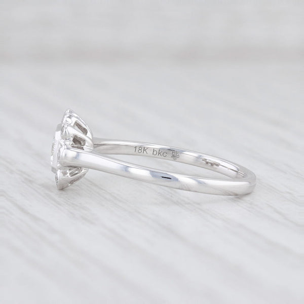 Light Gray New Beverley K 0.84ctw Sapphire Diamond Halo Ring 18k White Gold Size 6.75