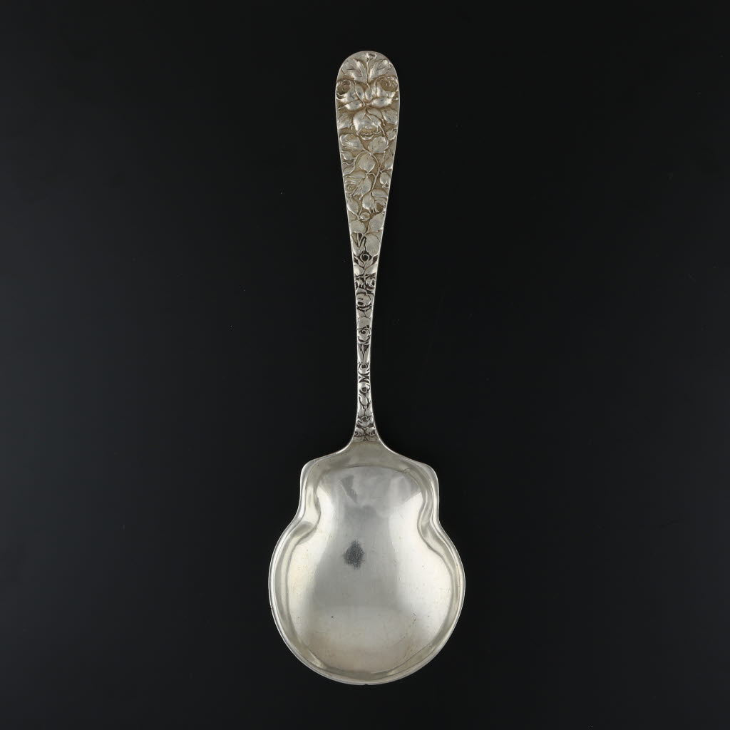 Black Schofield Baltimore Rose Berry Casserole Serving Spoon Sterling Silver Monogram