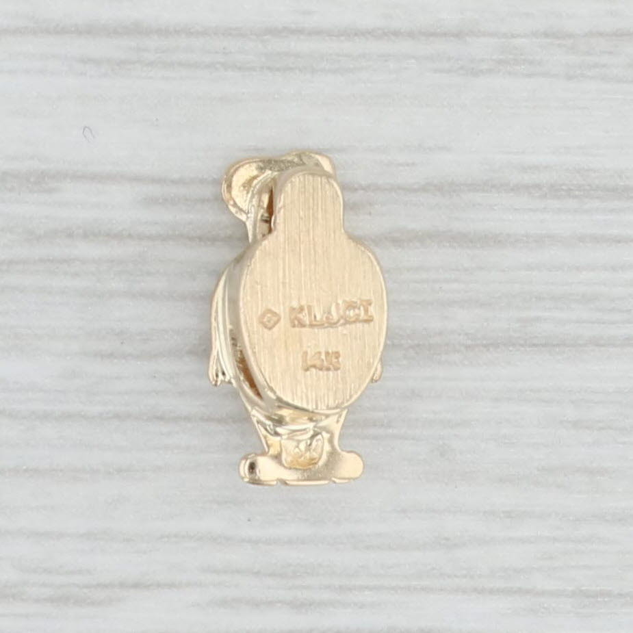 Light Gray Vintage Richard Klein Diamond Boy Child Slide Charm 14k Yellow Gold